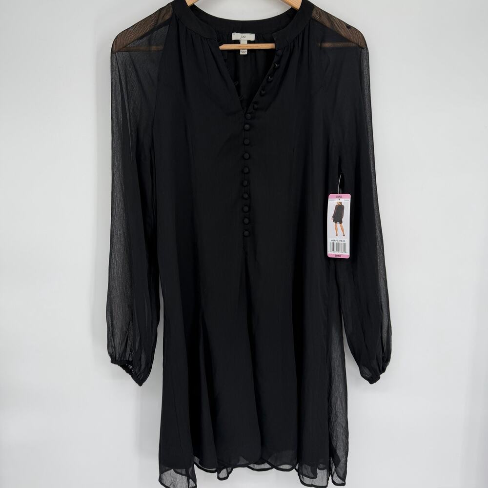 Joie Dress Women’s Small Black Balloon Sleeve Sheer Fairygoth‎ Romantic Ethereal